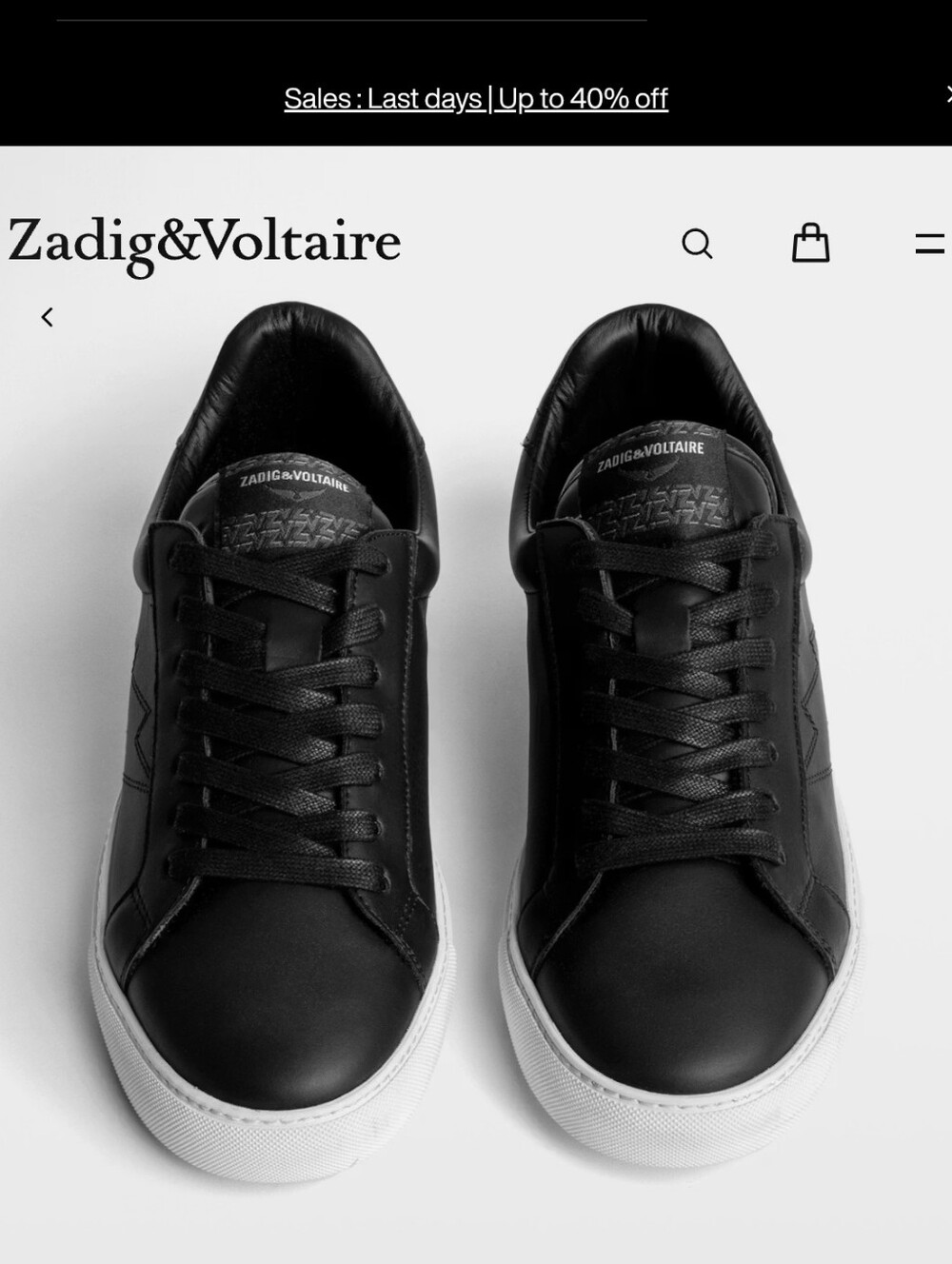 Zadig & Voltair Flash Calfskin Leather Sndakers for Men